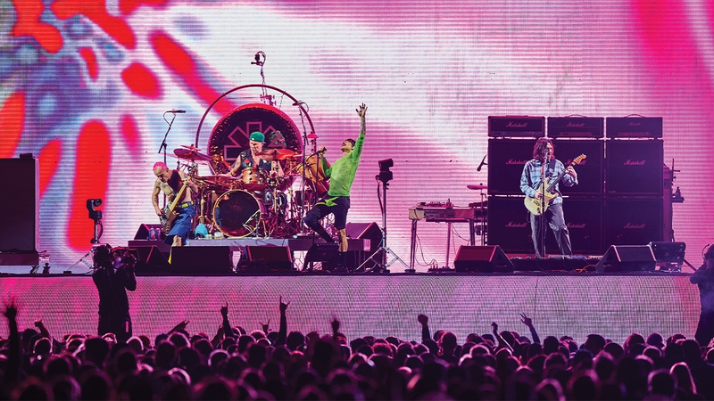 The Red Hot Chili Peppers are just one of the supergroups who have entertained audiences at Allegiant Stadium through the years