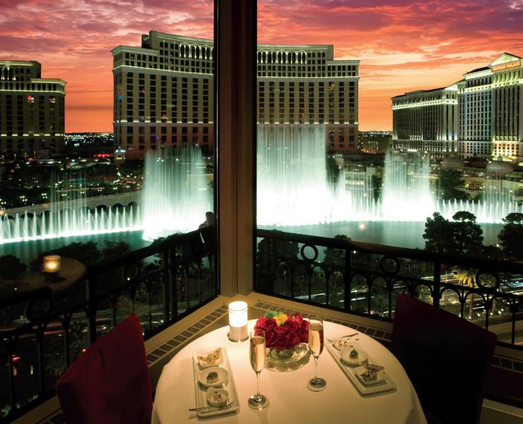 Schedule an evening rendezvous at the Eiffel Tower Restaurant in Las