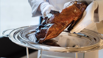 The Caesars Palace restaurant entertains from beginning to end.