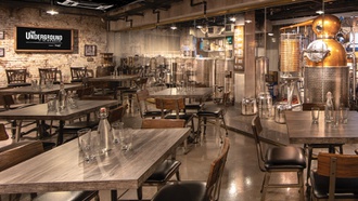 At The Underground, learn about prohibition's effect on crime and taste house-made beer and moonshine.