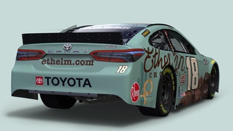 The chocolate maker’s 40th anniversary colors wrap the driver's entry into the Vegas race.