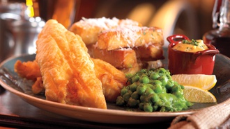 From American burgers to fish and chips, enjoy celebrity chef's cuisine.