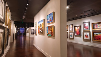 The Forum Shops at Caesars venue offers a huge space for viewing works for sale.