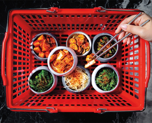 Banchan, a great part of a meal at celebrity chef Roy Choi’s Best Friend at Park MGM.