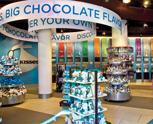 Jolly Ranchers, Kit Kat bars, Hershey’s Kisses … the list just goes on and on at Hershey’s Chocolate World at New York-New York in Las Vegas.