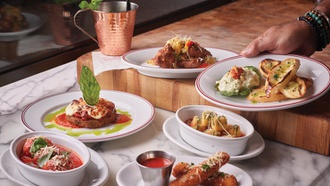 The Grand Canal Shoppes restaurant specializes in Italian classics.