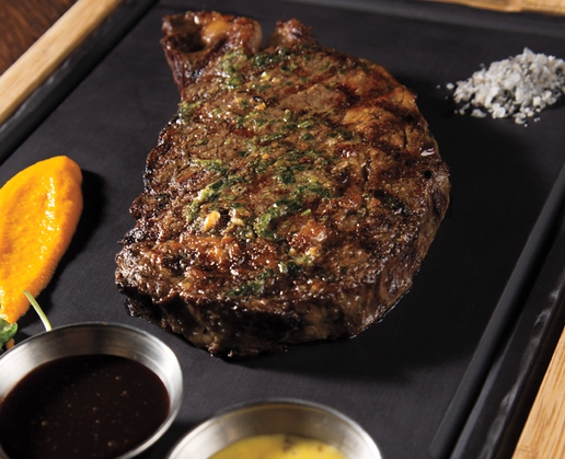 The ribeye at Harvest by Roy Ellamar at Bellagio.