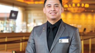 The assistant hotel manager leads by example.