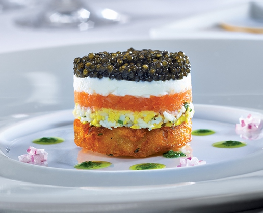 The caviar parfait at Michael Mina at Bellagio

