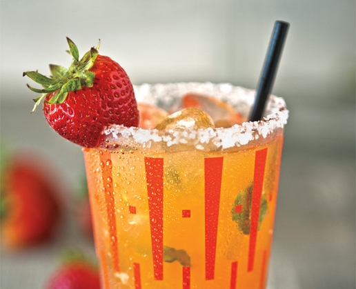 A strawberry margarita at Border Grill at Mandalay Bay

