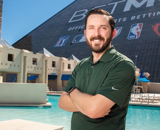 Andrew LaMew is food and beverage general manager at the Luxor Pool and Temptation Sundays
