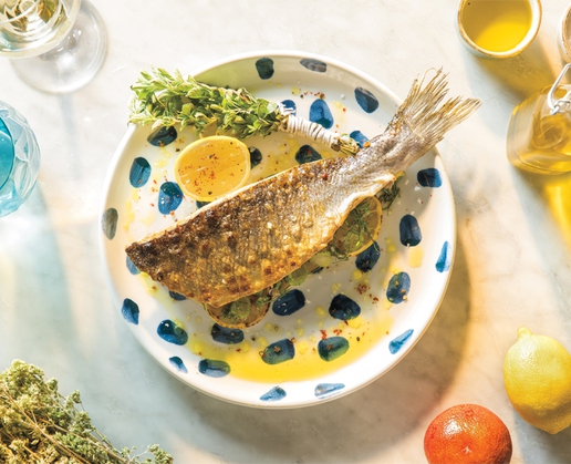 Grilled branzino at Osteria Costa at The Mirage in Las Vegas