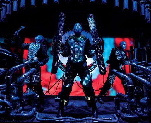 The Blue Man Group performs at Luxor in Las Vegas
