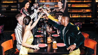 This is arguably the most action-packed intersection on the Strip.