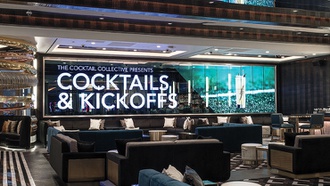 The Palazzo venue has a huge screen in addition to great cocktails and food.