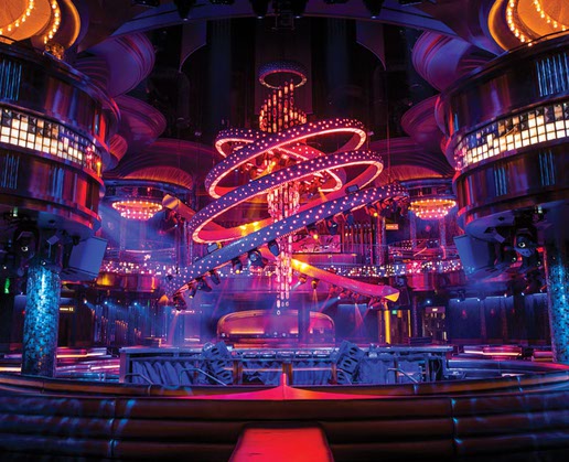 The chandelier at Omnia in Caesars Palace