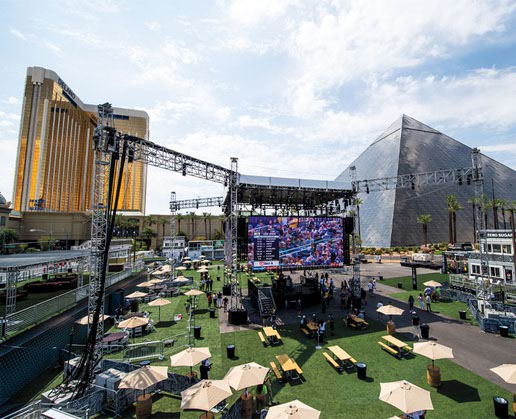 An overview of the Bud Light Beer Garden
