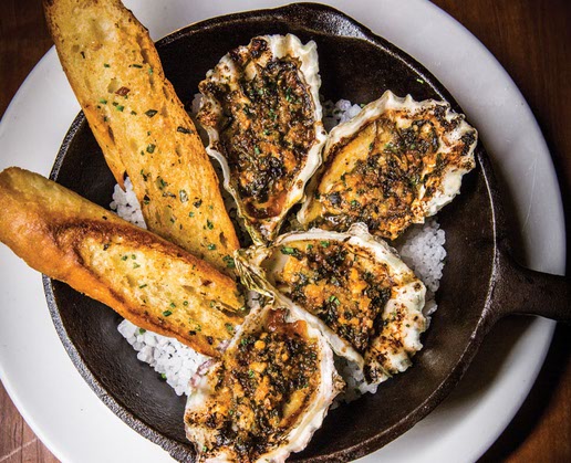 Start your meal at Emeril’s New Orleans Fish House at MGM Grand with Louisiana-style broiled oysters
