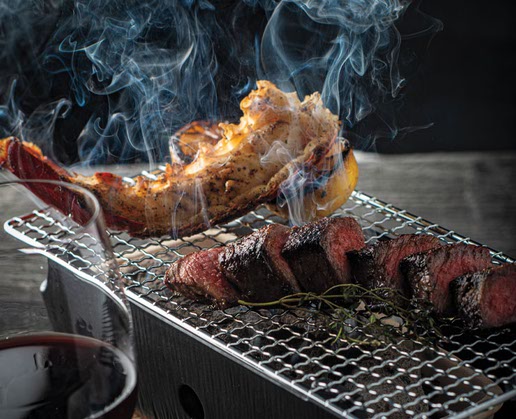 Surf and turf at One Steakhouse in Virgin Hotels Las Vegas
