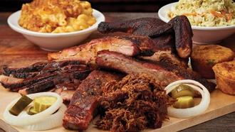 Indulge in multiple styles of barbecue plus all the sides.