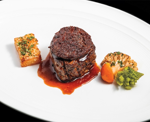 The prime filet mignon at the Eiffel Tower Restaurant at Paris in Las Vegas
