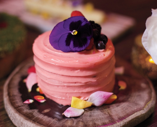 The Rose Cake for Two at Vanderpump Cocktail Garden at Caesars Palace in Las Vegas
