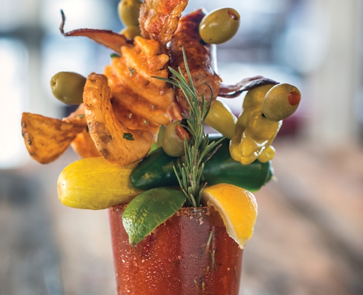 The BBQ Bloody Mary at Guy Fieri’s Vegas Kitchen & Bar at The Linq Hotel in Las Vegas