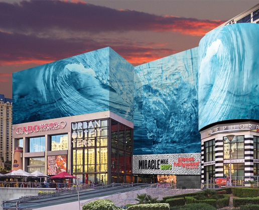 A rendering of Miracle Mile Shops’ planned renovations, which will begin in 2022 in Las Vegas

