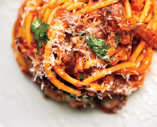 Bucatini at Brezza at Resorts World Las Vegas
