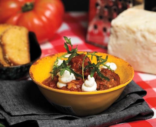 Meatballs at Mozz Bar at Resorts World Las Vegas
