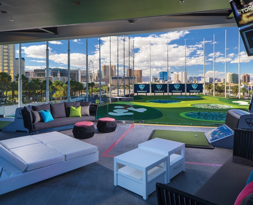 Swing a club while enjoying light bites at Topgolf Las Vegas
