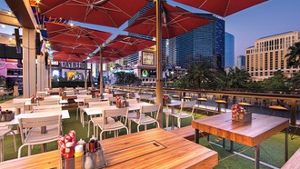 Enjoy everything from cocktails to entrées while checking out a great view.