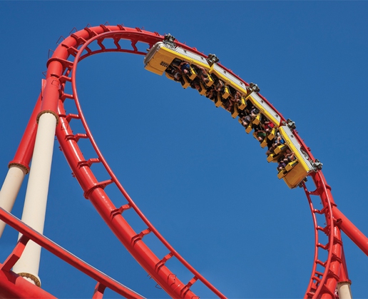 Get your adrenaline pumping at the Big Apple Coaster at New York-New York in Las Vegas
