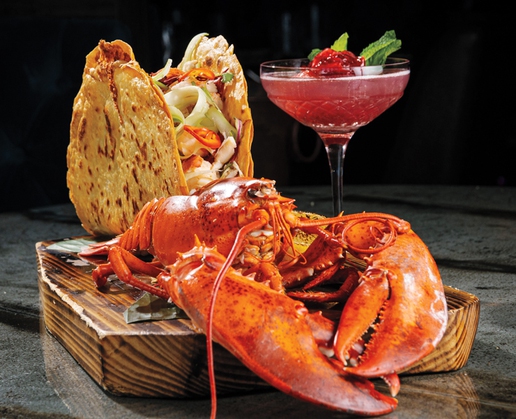 Lobster with Roses Are Red cocktail at La Neta Cocina