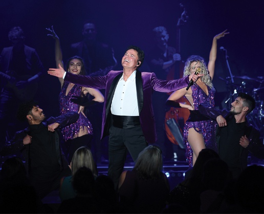 Donny Osmond celebrates the 50th anniversary of his hit “Puppy Love” at his show in Harrah’s Las Vegas this week
