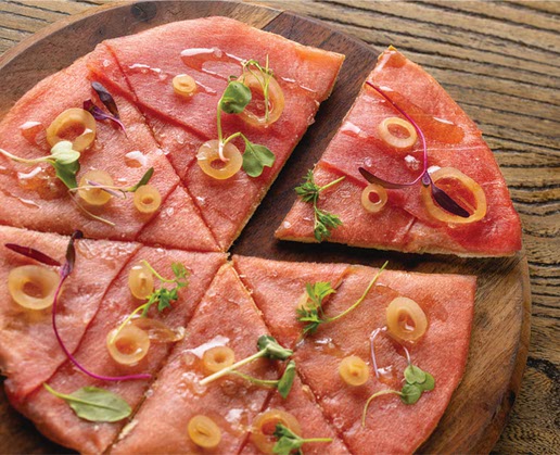 Tuna pizza at Hearthstone at Red Rock Resort in Las Vegas
