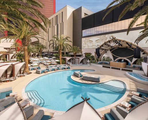 Enjoy resident DJs and performers at rooftop oasis Ayu Dayclub at Resorts World Las Vegas