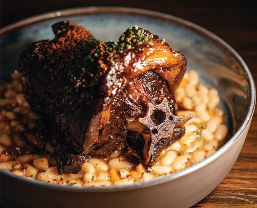 Braised lamb neck at Sparrow + Wolf in Las Vegas