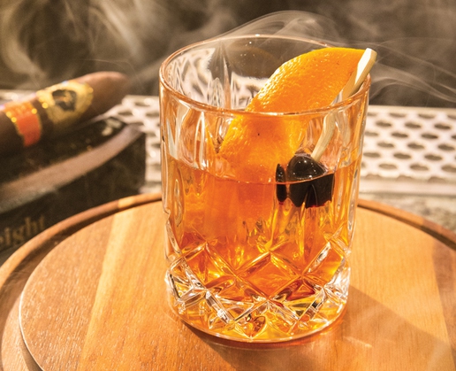 Enjoy great cigars and great cocktails at Eight Lounge at Resorts World Las Vegas