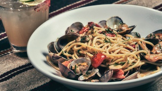 Virgin Hotels Las Vegas restaurant features an environment that's perfect for hanging out.