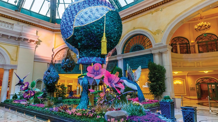 'Flights of Fancy' creates a whimsical vista of birds and air balloons.