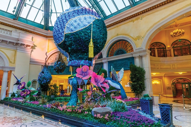 “Flights of Fancy,” which focuses on a theme of elevation, is the latest display at the Bellagio Conservatory & Botanical Gardens in Las Vegas