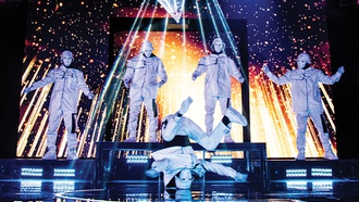 The production at MGM Grand combines dance and humor in perfect proportions.