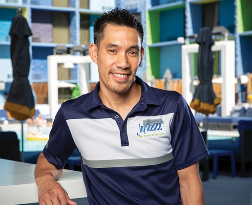 Chuck Nguyen is a bartender at Influence, The Pool at The Linq in Las Vegas