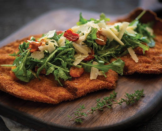 Chicken Milanese at Todd English’s Olives at Virgin Hotels Las Vegas