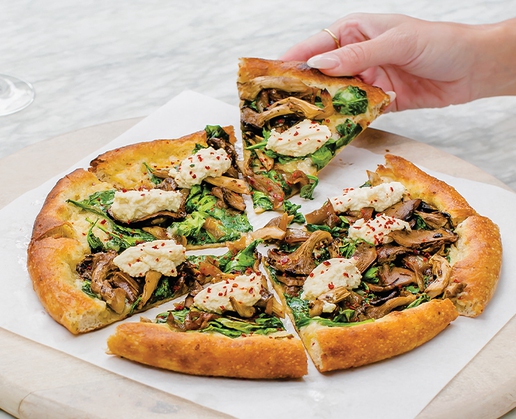 The spinach mushroom pizza at True Food Kitchen at The Forum Shops at Caesars in Las Vegas