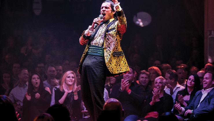 The adult variety show celebrates 6,000 shows at Caesars Palace.