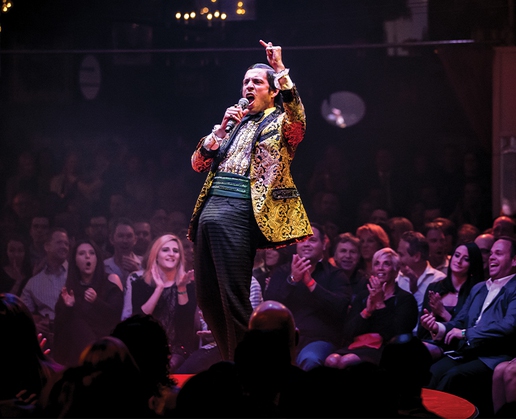 The Gazillionaire hosts the raunchy and riotous ‘Absinthe’ at Caesars Palace in Las Vegas