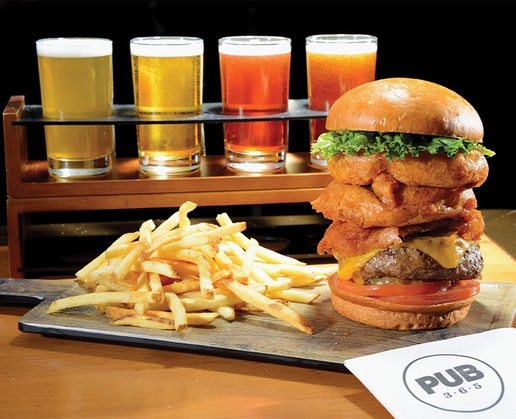 Grab a great burger, some fries and a beer flight at Pub 365 at Tuscany Suites & Casino in Las Vegas