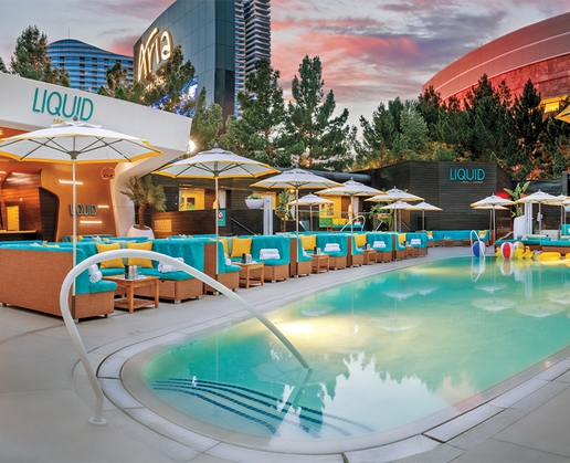 Aria’s Liquid Pool Lounge in Las Vegas hosts a Wednesday Dip Party from 12:30-1:30 p.m.